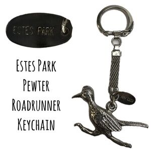 Estes Park Colorado Silver Roadrunner Key Chain Charm New Mexico Keychain